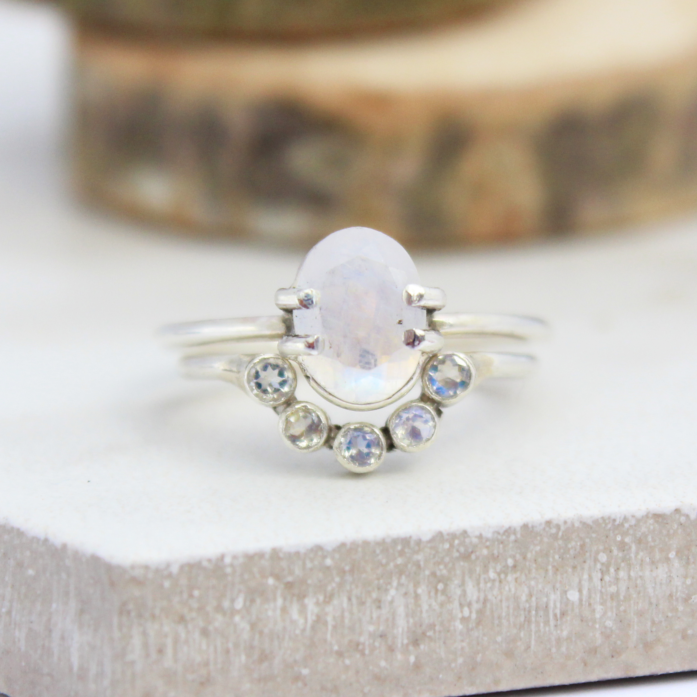 Oriana Sterling Silver Bohemian Moonstone Ring