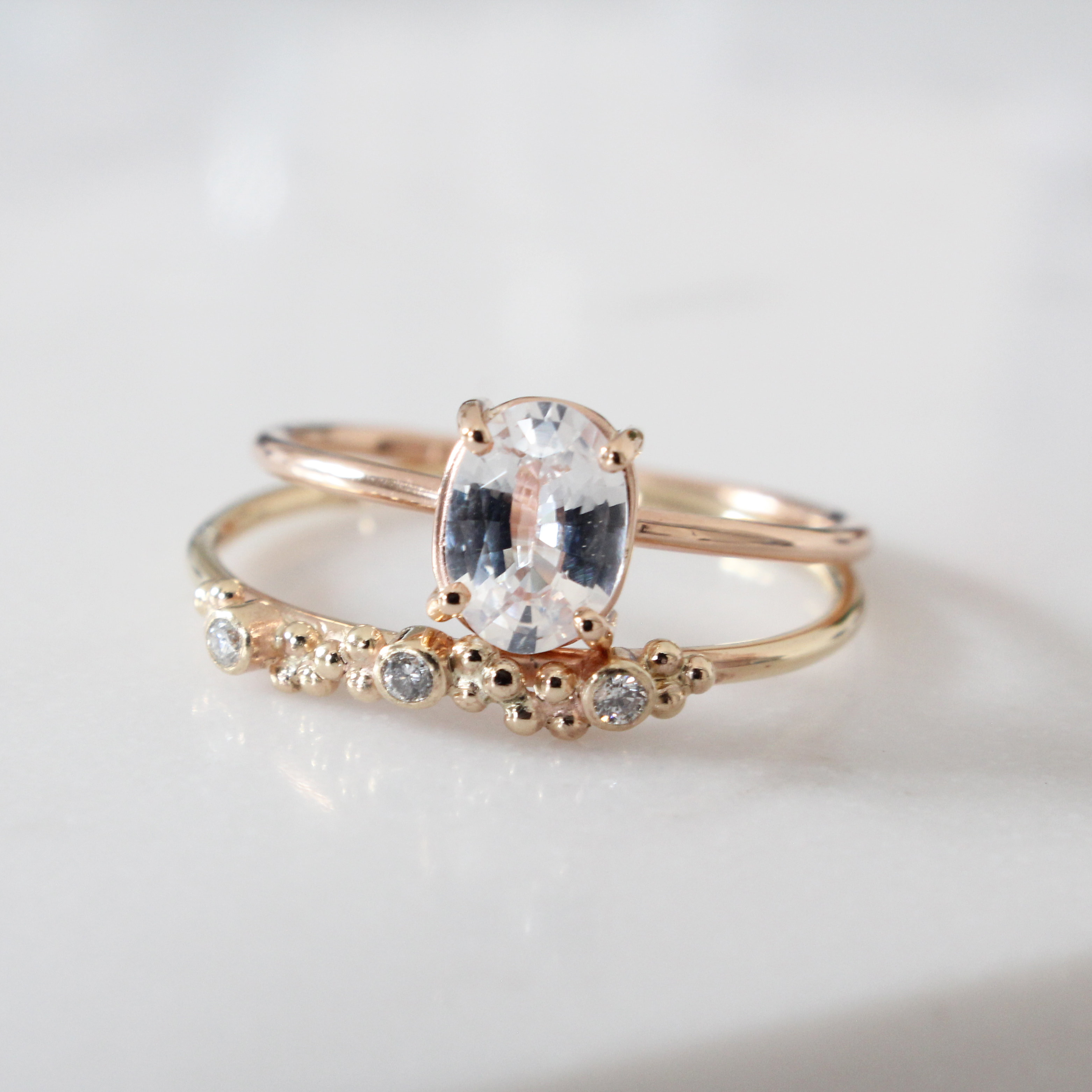 Blue & White Sapphire Engagement Ring | Jewelry by Johan - Jewelry by Johan